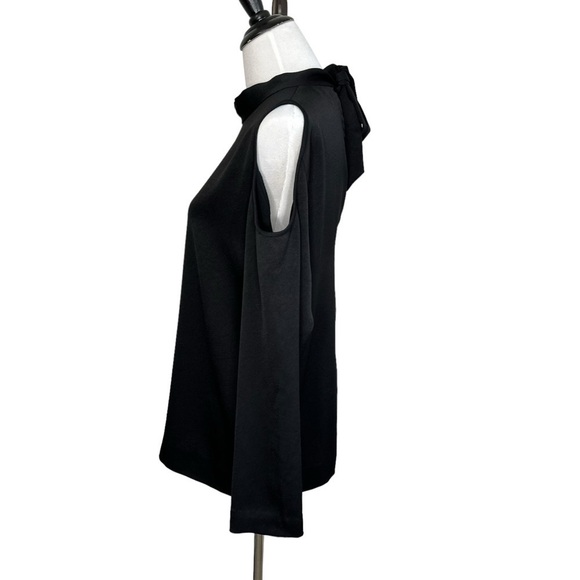 Wilfred Womens Cold Shoulder Long Sleeve Tie Back Neck Top Size Large Black - Picture 5 of 9